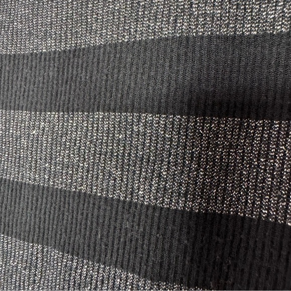 American eagle sparkly top striped grey and black glitter scoop neck lightweight - Picture 4 of 6